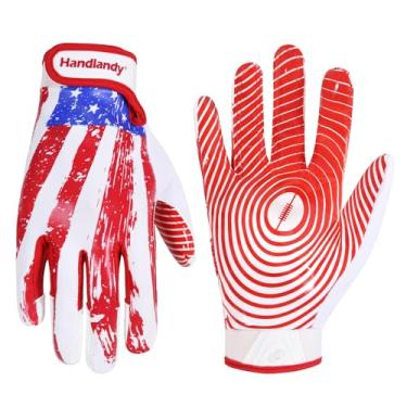 Imagem de Luvas de futebol juvenil, luvas adesivas para crianças e adultos (vermelho-adulto, médio)