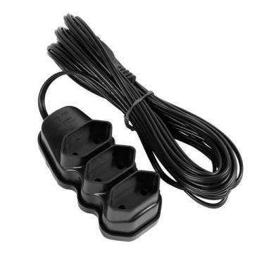 Imagem de Extensão Elétrica 3 Tomadas Pl 5m Preta - VINIK