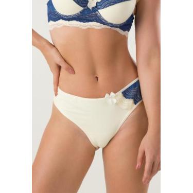 Imagem de Calcinha Fio de Microfibra E Renda - 100 Frescura Moda Íntima, GG, Mar