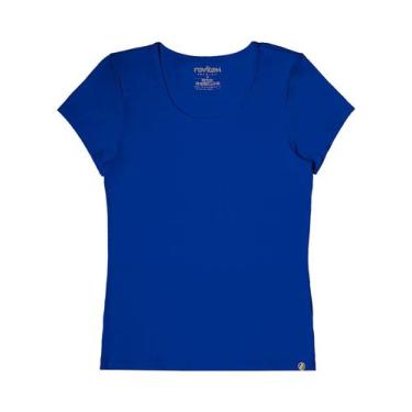 Imagem de Blusa Feminina Viscotorcion Básica Rovitex Azul, GG, Azul
