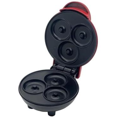 Imagem de Máquina de Donuts Elétrica Mini 3 Furos - Cozimento Rápido 110V, Ideal para Casa, Festas e Lanches, Fácil de Usar e Limpar, Donuts Caseiros Deliciosos