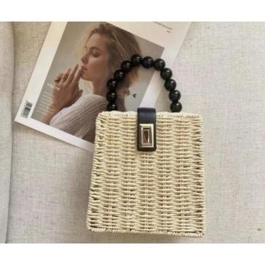 Imagem de Bolsa Clothing Feminina de Palha moda praia verão, Palha clara