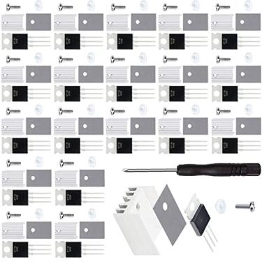 Imagem de DKARDU 20 peças BT136-600E Triac Thyristor, Gatilho de portão 4A/600V TO-220AB - substitui BT136 BT136-600 BT136-600D com arruela de parafuso de dissipador de calor, chave de fenda de silicone de