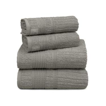 Imagem de Jogo De Toalha De Banho Sonata, 100% Algodão Penteado Premium, 4 Peças