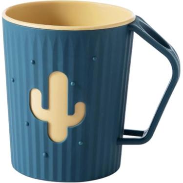 Imagem de pcagfaajmh Estojo de escova de dentes de viagem, estojo de viagem para escova de dentes, copos de banheiro com alças, copo de escovação com suporte de escova de dentes, caneca de plástico para casa