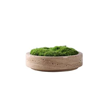 Imagem de Plantas falsas planta artificial musgo verde decoração artesanato adequado para decoração de casa desktop vaso interior (C 20 * 9 cm)