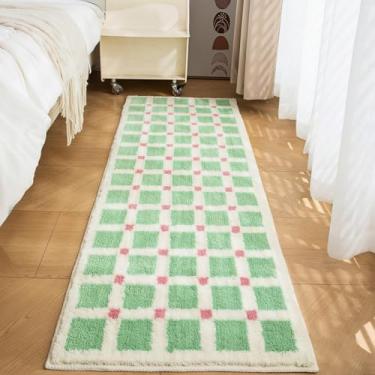 Imagem de GIB Tapete de corredor de banheiro 119 cm x 41 cm, tapetes de banho macios e absorventes extramacios, tapetes de banho laváveis antiderrapantes para decoração de banheiro, chuveiro, quarto, verde