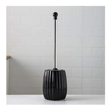 Imagem de Conjunto de escova de vaso sanitário e suporte, escova de vaso sanitário de cerâmica criativa, escova de vaso sanitário de limpeza profunda para banheiro limpeza de banheiro (cor: branco, tamanho