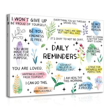 Imagem de Dazzlewall Pôster de arte de parede com lembretes diários emoldurados, citações motivacionais, pôster de parede para escritório, sala de estar, decoração de quarto, 40,6 x 30,5 cm