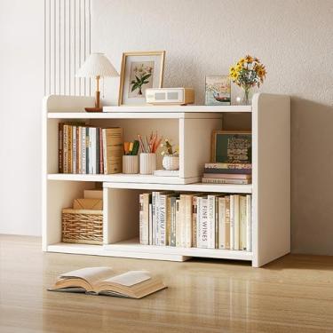 Imagem de Estante de mesa retrátil, estante de mesa de dormitório, estante de mesa, rack de armazenamento de madeira para desktop, cabana de mesa, dormitório, organizador de estante de madeira, armazenamento de