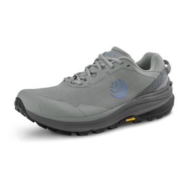 Imagem de Topo Athletic Tênis de corrida feminino Traverse confortável acolchoado durável 5 mm para caminhada, Cinza/azul, 38