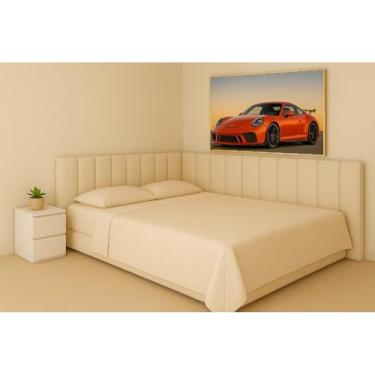 Imagem de Cabeceiras Modulares Estofadas em L 45x20cm para Cama Box | Modelo Retangular Autocolante | (BEGE CLARO,CASAL - 17 PLACAS)