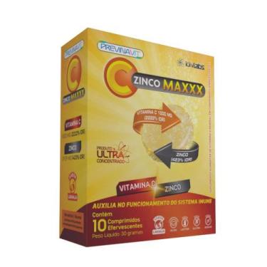 Imagem de Suplemento PrevinaVit Vitamina C Zinco MAXXX 10 CPDs Efervescentes IDN