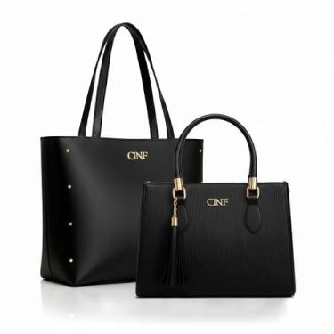 Imagem de Bolsa Sacola Grande + Transversal Média Kit Com 2 Peças - CF Ecommerce