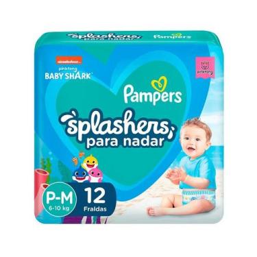 Imagem de Fraldas Pampers Splashers Baby Shark P-M 12 Unidades, P-M, 12