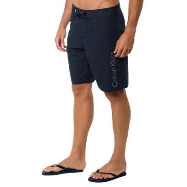 Imagem de Bermuda Calvin Klein Swimwear Masculina D'Água Vertical Logo Azul Marinho-Masculino