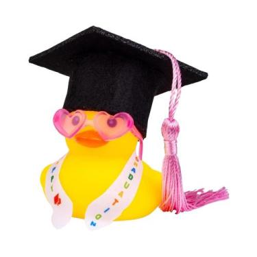 Imagem de Enfeite De Carro Pato De Borracha De Formatura Com Mini Chapéu, Faixa 