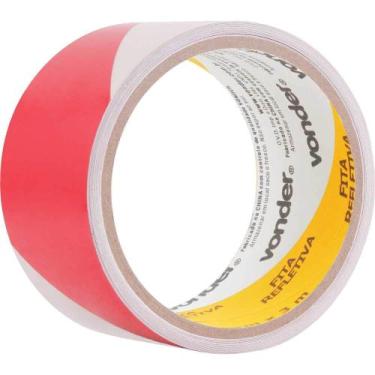 Imagem de Fita Adesiva Refletiva, 50 mm x 3 m, Vermelha e Branca, Vonder