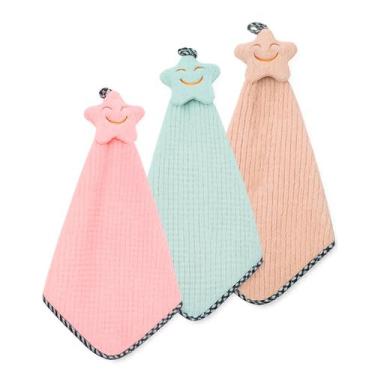 Imagem de Kit 3 Aconchego Infantil Estrelinha Enxoval Multiuso Berço Toalha Bico