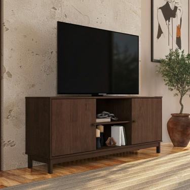 Imagem de Rack 2 Portas e Nicho Madeira Maciça Essência Café