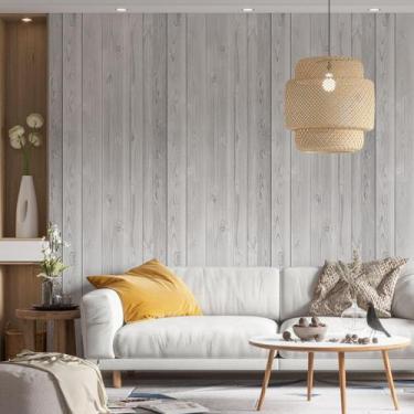 Imagem de Kit 9 Rolos Papel De Parede Adesivo Madeira Rústica 3,0M - Gh Papel De