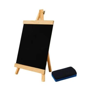 Imagem de Suporte De Madeira Ajustável Em Altura Com Quadro De Giz Dupla Face Pa