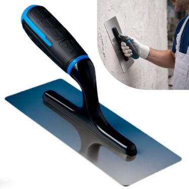 Imagem de Desempenadeira Lisa De Aço Inox Acabamento Profissional Gesso Cimento 
