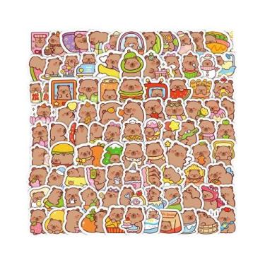 Imagem de Adesivos De Capivara Fofos 100PCS Decoração Estética Infantil Scrapboo