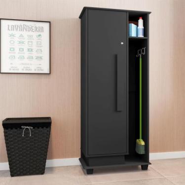 Imagem de Armário Multiuso 2 Portas com Chave e 4 Prateleiras com Nicho e Suport