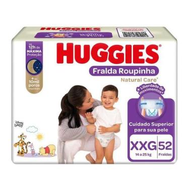 Imagem de Fralda Roupinha Huggies Natural Care Tamanho XXG Pacote Hiper 52 Unida