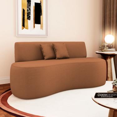 Imagem de Sofá Orgânico Curvo Living Manhattan 150cm 02 Lugares Courino - Abmaza