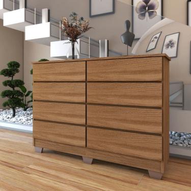 Imagem de Cômoda House 8 Gavetas com Pés Amêndola Touch - Panorama Móveis