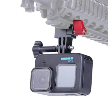 Imagem de SEASKY GM03 Aluminum Metal Gun/Airsoft Picatinny Rail Mount Bracket Adapter Holder for Gopro Hero 12/11/10/9 DJI Action 4/3/2 Insta360 Go 3 Sports Camera Accessories Hunting POV/Vlog Wargame (GM03)