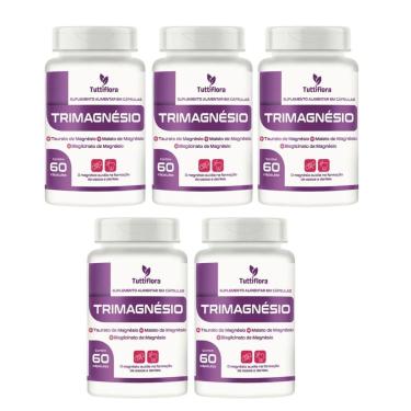 Imagem de Kit 5x Tri Magnésio (Malato, Taurato, Bisglicinato) 60 Cápsulas Tuttiflora-Unissex