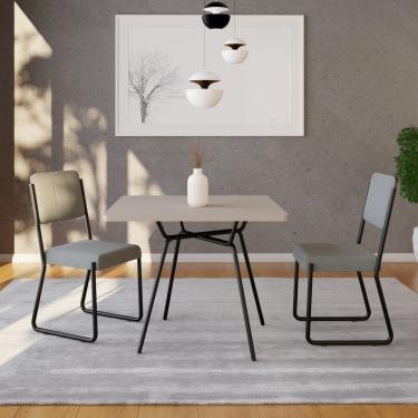 Imagem de Mesa para Sala de Jantar Quadrada Barcelona Cinza