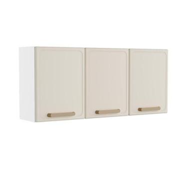 Imagem de Armário Aéreo Cozinha Aço 120 cm 3 Portas Essência Bertolini, Areia/Br