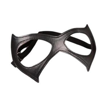 Imagem de Máscara De Cosplay Gótica Preta Em Couro PU Com Elástico, Máscara Sexy