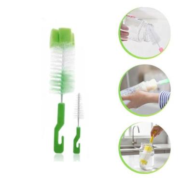 Imagem de Kit 10 Escovas Para Mamadeira e Bico Com Esponja Para Garrafa Copo Taç