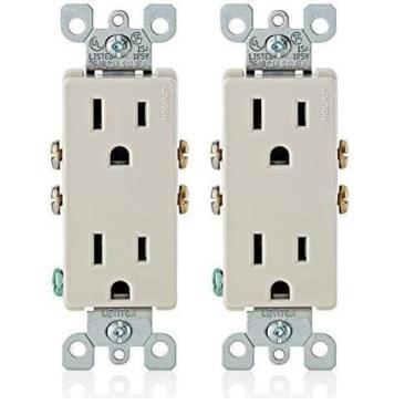 Imagem de Receptáculo Leviton 5325-T 15A 125V Decora Duplex Grounding