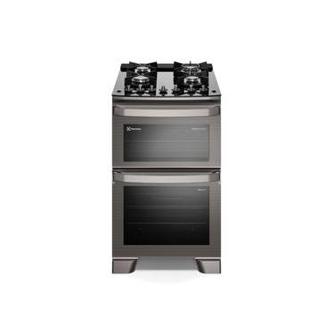 Imagem de Fogão 4 bocas Electrolux Cinza Experience Mesa de Vidro, 2 fornos e PerfectCook360 (FE4DG)