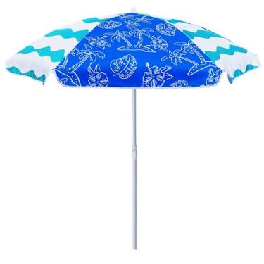 Imagem de Guarda-chuva de praia infantil AMMSUN de 5 pés, sombra de coqueiro azu