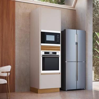 Imagem de Torre Quente BP 68 cm com Rodapé para Forno até 82L de Embutir 2 Portas 1 Gaveta Ripada Organic Sand