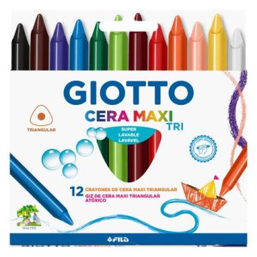 Imagem de Giz de Cera Maxi Triangular 12 Cores Giotto