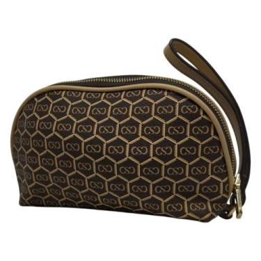 Imagem de Necessaire Feminina Monograma Alça de Mão Moderna Chenson, Cafe, UN