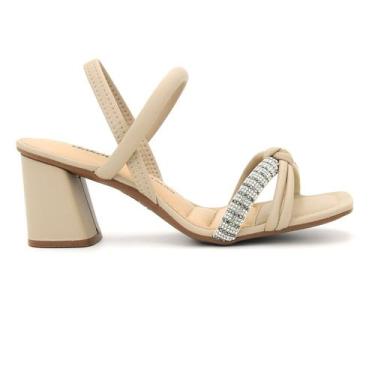 Imagem de Sandalia Dakota Original Salto Grosso Medio Feminino 765, 35, Taupe