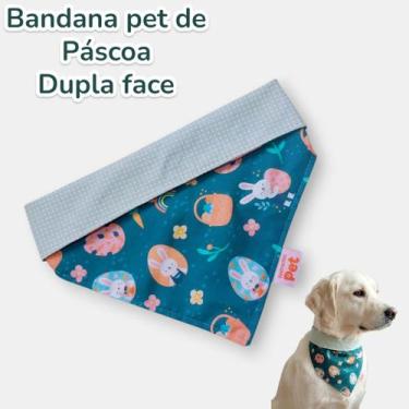Imagem de Bandana para Cachorro e Gato estampa de Páscoa - Com botão de pressão 