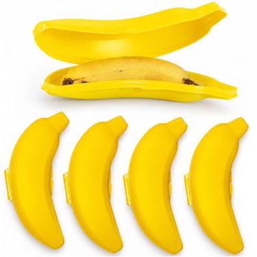 Imagem de 5 Porta Banana Pote Protetor Guardar Trabalho Escola Viagem - Plasútil