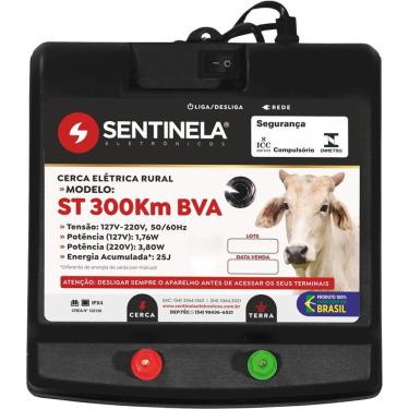 Imagem de Eletrificador de Cerca Elétrica 4001 Bivolt Alcance 25.000 m 25 J Preto Sentinela