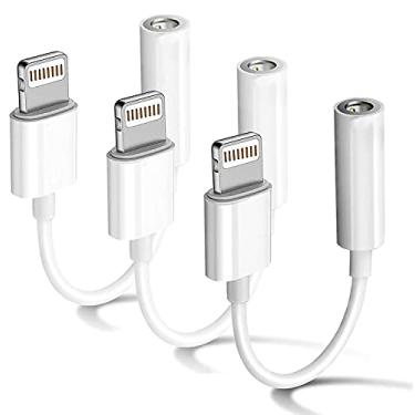 Imagem de Adaptador de fone de ouvido certificado pela Apple MFi com 3 unidades para iPhone conecta Lightning ao dongle de 3,5 mm cabo divisor de áudio auxiliar adaptador AKAVO compatível com iPhone 7 8 11 11