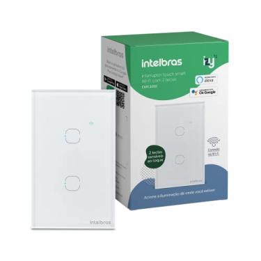 Imagem de Interruptor Touch Inteligente Compatível Com Alexa Com 2 Teclas EWS 1002 Branco Intelbras
